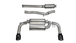 Mitsubishi Lancer Performance Exhaust - Dual Rear - CORSA Performance - Cat Back Sport - Black - `08-`15